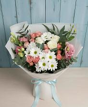 Букет цветов из:  Розы, Лизиантусы и Хризантемы в Кротовка