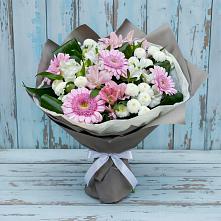 Букет цветов из:  Герберы, Альстромерии и Хризантемы в Кротовка