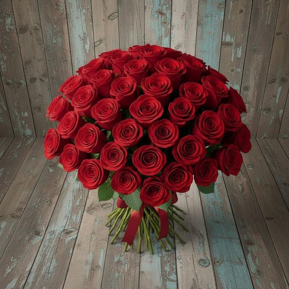 Букет 55 Красных роз Фридом в Кротовка