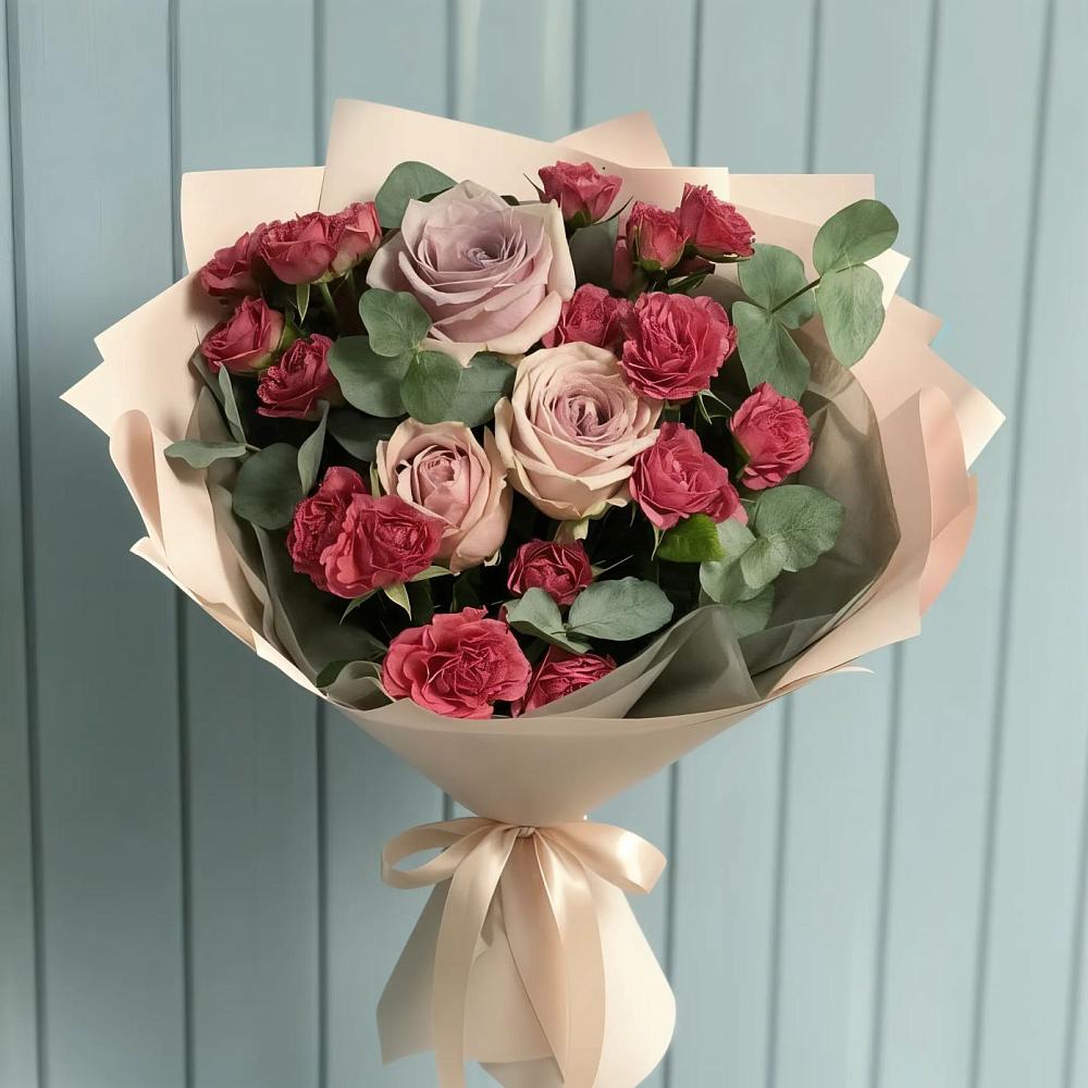 Букет цветов из: Гвоздики и Розы в Кротовка