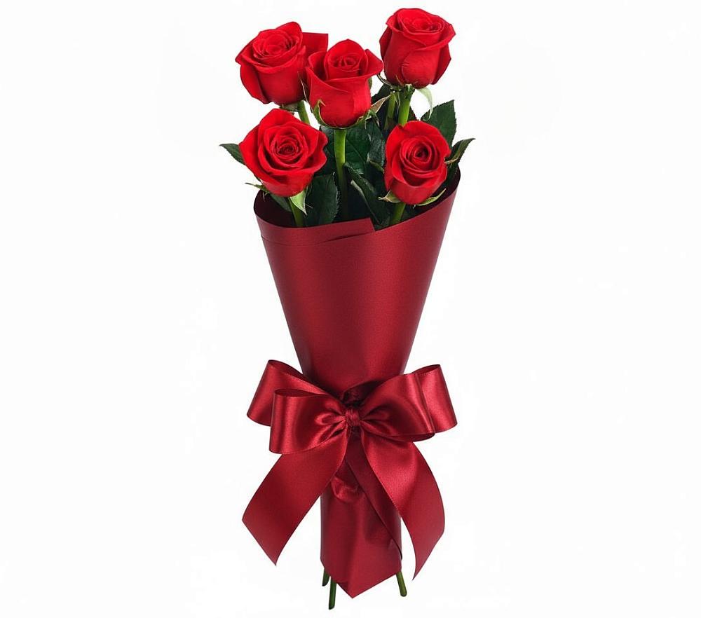 Букет 5 Красных роз Эдлесс Лав в Кротовка