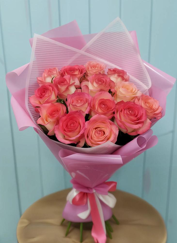 Букет 15 Розовых роз Равель в Кротовка