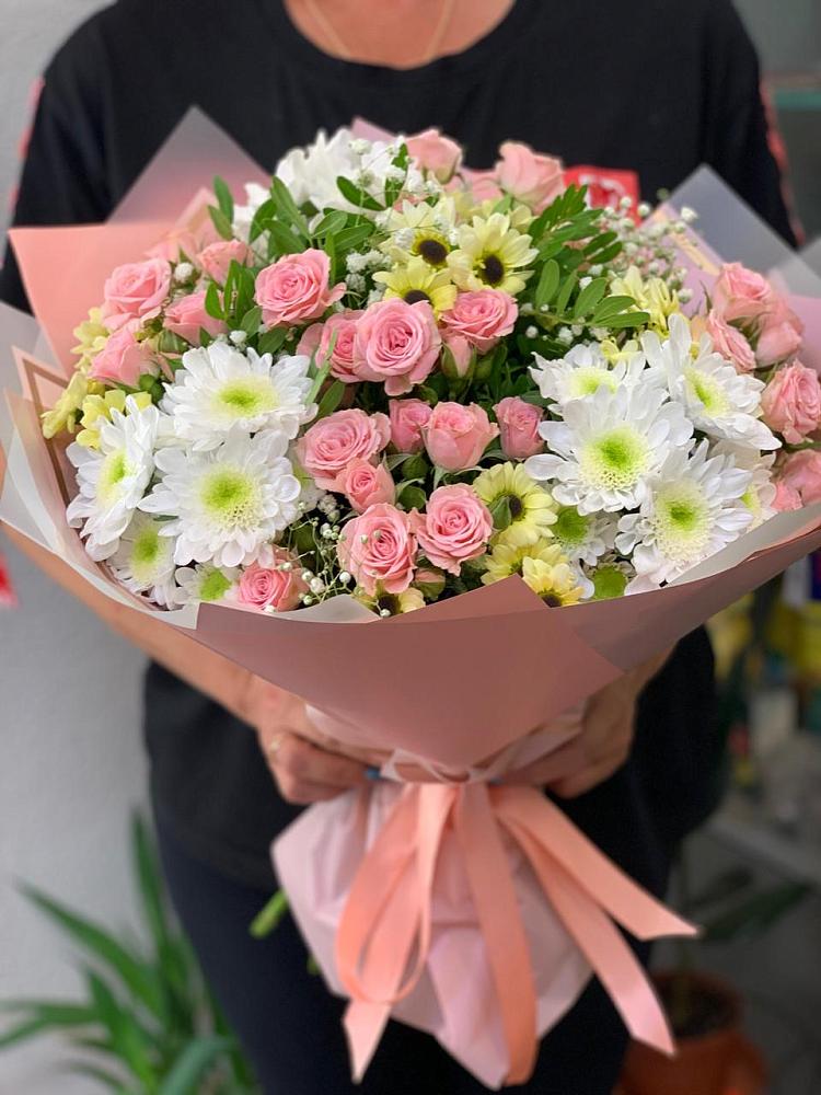 Букет цветов из: Розы и Хризантемы в Кротовка