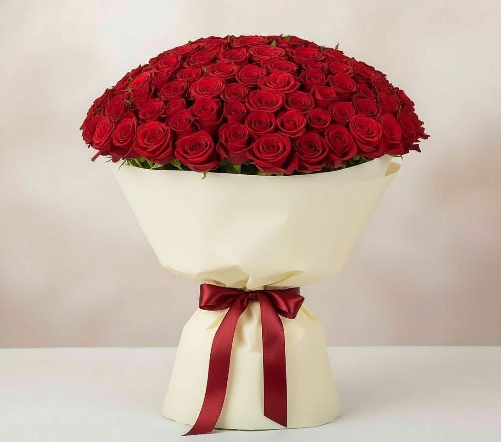 Букет 101 Красная роза Милано в Кротовка