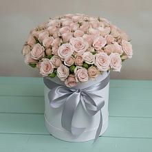 Цветочная композиция из Розы в шляпной коробке в Кротовка