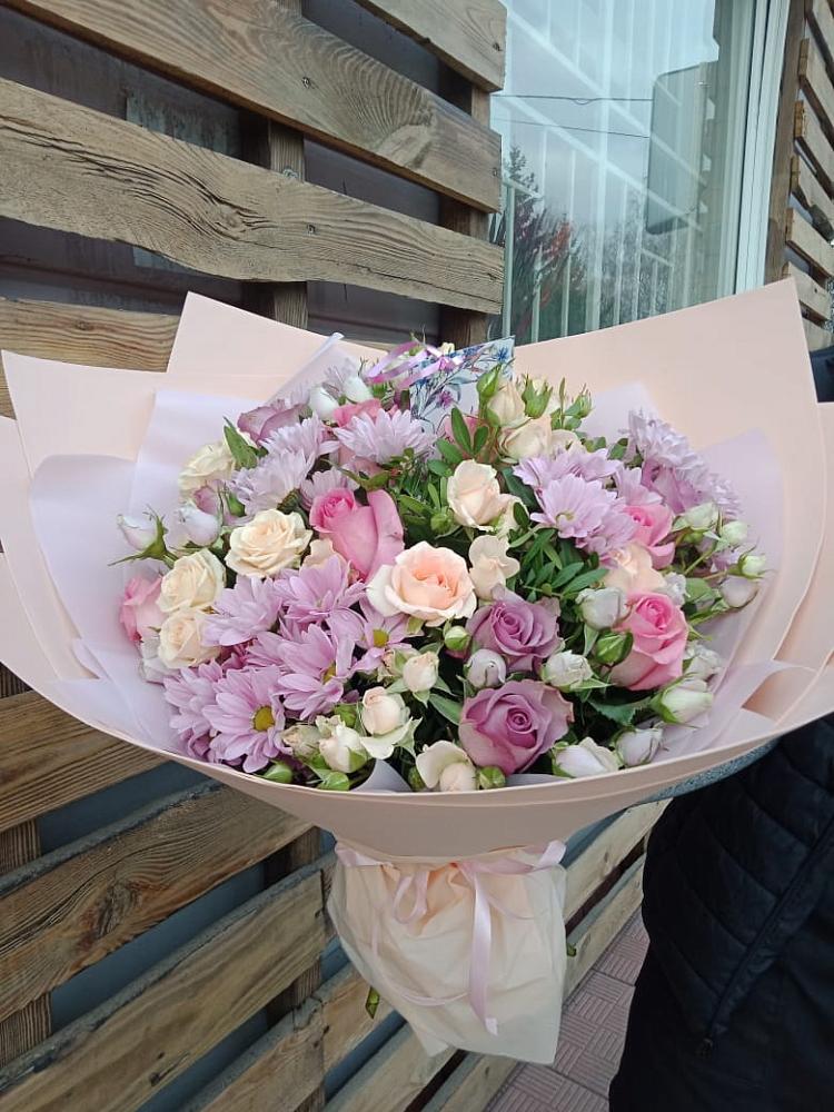 Букет цветов из: Розы и Хризантемы в Кротовка