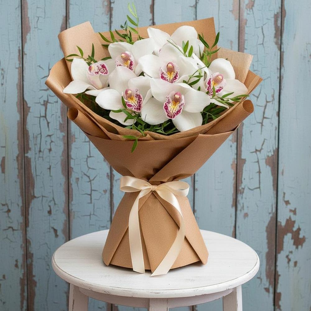 Букет цветов из: Орхидеи и Розы в Кротовка