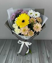 Букет цветов из:  Розы, Герберы и Хризантемы в Кротовка