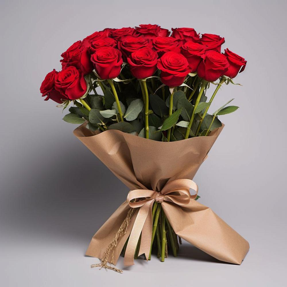 Букет 21 Красная роза Эдлесс Лав в Кротовка
