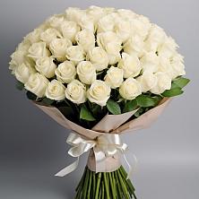 Букет 101 беля роза Белоснежка в Кротовка