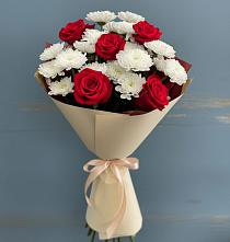 Букет цветов из:  Розы и Хризантемы в Кротовка
