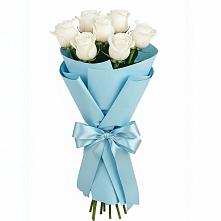 Букет 7 белых роз Проуд в Кротовка