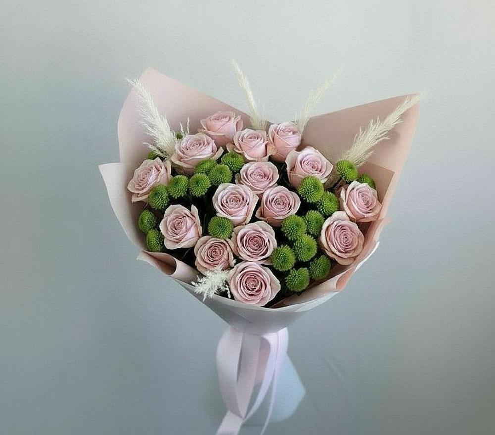 Букет цветов из: Розы и Хризантемы в Кротовка