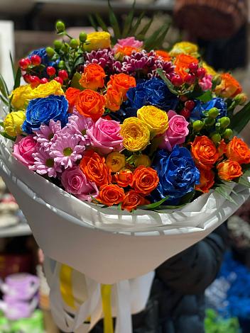 Букет цветов из: Розы и Хризантемы в Кротовка
