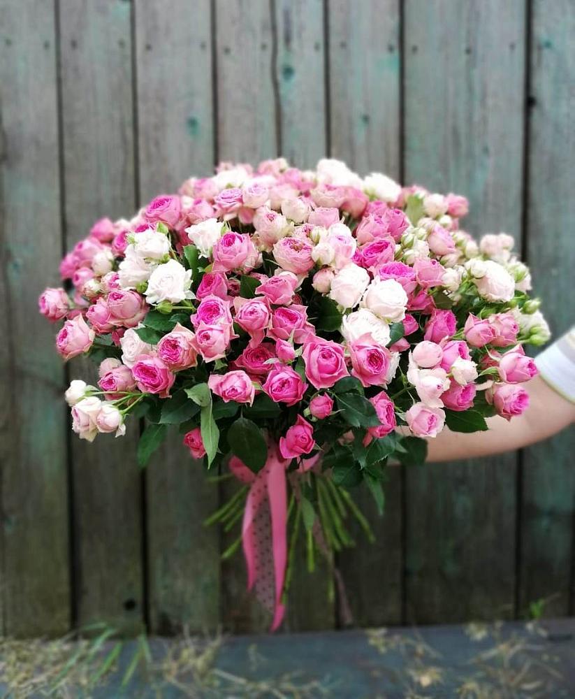 Букет Розовые кустовые розы Натали и Лав Лидия в Кротовка