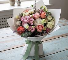 Букет цветов из:  Розы, Лизиантусы и Гвоздики в Кротовка