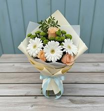 Букет цветов из:  Герберы, Розы и Хризантемы в Кротовка