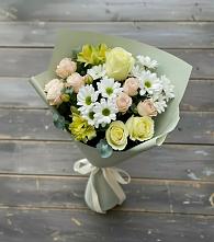 Букет цветов из:  Альстромерии, Розы и Хризантемы в Кротовка