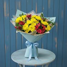 Букет цветов из:  Альстромерии и Хризантемы в Кротовка